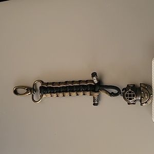 Antiqued Diver's Helmet Paracord Key Fob